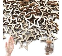 Adornos Estrella de Madera 210 Piezas en Tamaños Mixtos 1/2/3cm Mini Estrellas de Madera para Decoración de Navidad Manualidades DIY Fiesta Hogar Artesanía