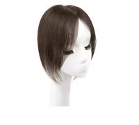 Adornos for cabello humano real for mujer, base invisible sin costuras de 12x13cm, adorno for adelgazar el cabello for agregar volumen for uso diario(Mocha color,12 inch)