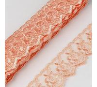 Adornos for coser, Adornos de encaje bordados for accesorios de costura DIY(Light Orange)