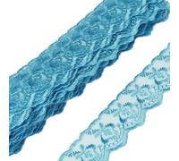 Adornos for coser, Adornos de encaje bordados for accesorios de costura DIY(Peacock Blue)