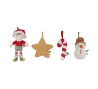 Adornos Jim Árbol de Navidad - Set de 4 decoraciones blanditas - Little Dutch - Colgantes navideños seguros desde 0 años
