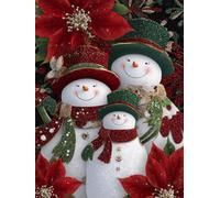 Adornos Navidad Diamond Painting Adultos NiñOs Muñeco de nieve Kits, Diamond Painting flor Principiantes, Redonda Full Drill Diamante Art, Decoracion Hogar Y Invierno Navidad Regalo 50x70cm u-448