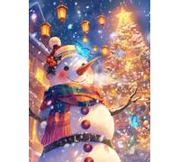 Adornos Navidad Diamond Painting Adultos NiñOs Muñeco de nieve Kits, Diamond Painting mariposa Principiantes, Redonda Full Drill Diamante Art, Decoracion Hogar Y Invierno Navidad Regalo 70x90cm u-447