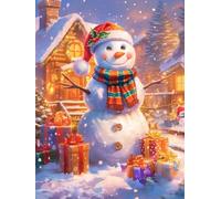 Adornos Navidad Diamond Painting Adultos NiñOs Muñeco de nieve Kits, Diamond Painting Nieve Principiantes, Redonda Full Drill Diamante Art, Decoracion Hogar Y Invierno Navidad Regalo 90x120cm u-477