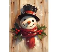 Adornos Navidad Diamond Painting Adultos NiñOs Muñeco de nieve Kits, Diamond Painting sombrero Principiantes, Redonda Full Drill Diamante Art, Decoracion Hogar Y Invierno Navidad Regalo 40x50cm u-460