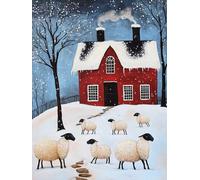 Adornos Navidad Diamond Painting Adultos NiñOs Ovejas Kits, Diamond Painting Casa Principiantes Adultos, Redonda Full Drill Diamante Art, Decoracion Hogar Y Invierno Navidad Regalo 70x90cm u-499