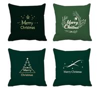 Adornos Navidad Fundas Cojines 35x35 Simplicidad, Terciopelo Funda Cojin 4 Piezas, Cuadrado Navidad Funda Almohada, Cojines Sofa Tejidos Impermeables, Decoración Hogar O Invierno Regalos Q-208