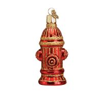 Adornos navide os del Viejo Mundo: Adornos de vidrio soplado con forma de boca de incendios para rbol de Navidad (36038)