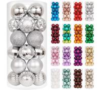 Adornos navide os irrompibles de 24 ct de XmasExp, juego de adornos navide os para bolas de rbol de Navidad de 40 mm/1,57 (plata de 1,57'')