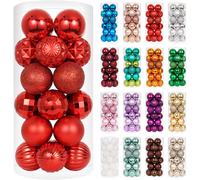 Adornos navide os irrompibles de XmasExp, 24 unidades, juego de adornos navide os para bolas de rbol de Navidad, 40 mm/1,57"" (1,57'' rojo)