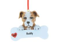 Adornos navide os personalizados para perros 2024 - Adornos para perros de Staffordshire, adornos de hueso para perros, primer adorno navide o pa