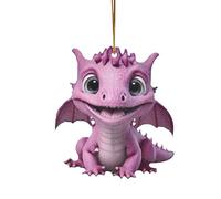 Adornos navideños 2D adorables con bebé de dragón volador, forma única, diseño encantador que da brillo a la atmósfera navideña (B, talla única)
