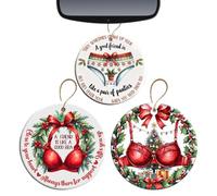 Adornos navideños 2D planos divertidos para mejor amigo | Adorno de amistad para árbol de Navidad para adultos jóvenes, colegas, hogar, árbol, pared, ventana, coche