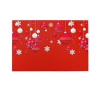 Adornos navideños, Bolas de Navidad Rojas y Blancas, Copos de Nieve, Rompecabezas de 1000 Piezas, Rompecabezas de Madera para Toda la Familia, decoración de Pared para Adultos y Adolescentes.