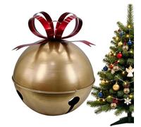 Adornos Navideños con Campanas Decoración Rústica con Cinta | Cascabel Navideño para Pared, Repisa de Chimenea, Mesa, Exterior, Hogar, Cena y Fiestas de Invierno Pequeño