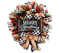 Adornos navideños Coronas navideñas for Puerta de Entrada, Ventana y Pared. Decoraciones navideñas con Ramas de Abeto y racimos de Bayas. Decoración Colgante. Corona(25cm)