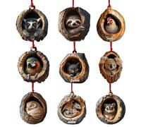 Adornos Navideños de Animales del Bosque | Patrón de Árbol de Navidad | Decoración Colgante Acrílica 2D para Árboles de Navidad