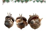 Adornos Navideños De Bellotas con Animales del Bosque, Acogedores Adornos Navideños De Bosque, Decoraciones Colgantes De Criaturas del Bosque, Figuras De Animales De Piñas Acrílicas En 2D, piñas