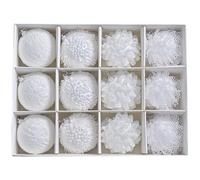 Adornos navideños de Bolas de Espuma 8cm Lunares Blancos