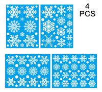Adornos navideños de copos de nieve blancos, campanas y decoraciones para ventanas. Pegatinas decorativas para Navidad y Acción de Gracias.