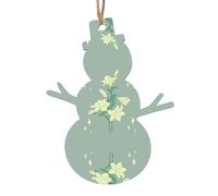 Adornos navideños de madera con dibujos animados de lirios blancos, juego de 6 piezas, adecuado para fiestas de vacaciones o recuerdos.