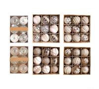 Adornos navideños de plástico con ganchos para colgar, diseñados para decorar árboles y eventos como bodas y fiestas de temporada (original A 8 cm9)