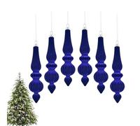 Adornos navideños de terciopelo - 6 piezas colgante cónico de Navidad para colgar - adornos cónicos flocados irrompibles para dormitorio, chimenea, mesa, abrigo, guardaespaldas al aire libre