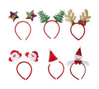 Adornos navideños, diademas de Navidad 6pcs árbol de Navidad, muñeco de nieve, toppers de Santa Hat, cornas de renovinas, diadema, fiestas lindas de la decoración para adultos & Niños