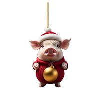 Adornos navideños divertidos de animados de acrílico 2D Adornos de árbol de Navidad de cerdo Adornos lindos de cerdo de animados de Navidad de acrílico Adornos de regalo de elefante para (B, One Size)