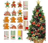 Adornos Navideños DIY 72 piezas decorativas estacionales con pegatinas | Kit Colgante Navideño DIY Para puerta, pared, ventana, tirador de armario, chimenea y festividades B