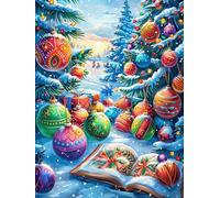 Adornos navideños en Bosque mágico Puzzles 300 Piezas Obra De Arte 3D Familiar Premium Rompecabezas para Adultos Aliviar Estrés Decoración Hogar Moderno DIY 300 PCS