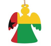 Adornos navideños en forma de ángel, 6 piezas, exquisita bandera de Guinea-Bissau para árbol de vacaciones y decoración de mesa festiva