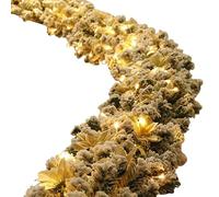 Adornos navideños, guirnaldas de Navidad condenadas con Luces prepiladas con litera de Guirnalda de batería con Conos de Pino, Bola de Oro, Flor para chimeneas Puertas escaleras Coronas