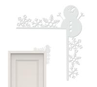 Adornos Navideños para Marco Puerta Decoración en Madera con Muñeco de | Cartel Esquinero para Marco Puerta Para Fiestas Oficina Entrada Cafetería Pared y Ventana A