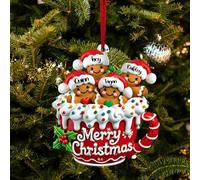 Adornos navideños Personalizados, Adorno de Galleta Familiar con Nombre Personalizado, Adecuado para familias de 2/3/4/5 Personas, Adornos o Regalos para el árbol de Navidad
