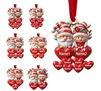 Adornos navideños Personalizados, Adornos Festivos de acrílico, Adornos navideños Familiares grabables con 2-8 Nombres Navidad, familias y Parejas