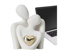 Adornos para abrazar a la pareja - figuras de pareja enamoradas, escultura de cerámica moderna, figura abstracta romántica | Figuritas de pareja estéticas, manualidades para entrada, estantería, dormi