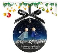 Adornos para amigos | Colgante acrílico 2D para árbol de Navidad, decoración del hogar, colgante acrílico hecho a mano | para alféizares de ventanas al aire libre, patio, reuniones familiares, fiestas