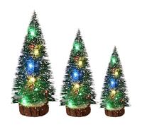 Adornos para árbol de Navidad, 3 unidades de árbol de Navidad LED de escritorio, decoración de mesa para dormitorio, estantería, jardín, habitación de los niños, dormitorio y más