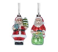 Adornos para árbol de Navidad de cristal, 12 cm, LED para colgar, 1 unidad surtida, colgante para árbol de Navidad y decoración para árbol de Navidad, Papá Noel iluminado rojo