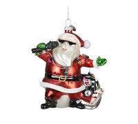 Adornos para árbol de Navidad de cristal, 12 cm, para colgar, soplado a mano, colgante para árbol de Navidad y decoración para árbol de Navidad, color rojo