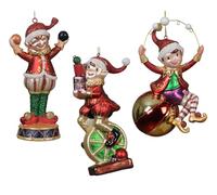 Adornos para árbol de Navidad de cristal, 14,7 cm, para colgar, 1 unidad, surtidos, soplado a mano, colgante para árbol de Navidad y adorno para árbol de Navidad, color rojo