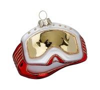 Adornos para árbol de Navidad de cristal, 8,9 cm, diseño de gafas de esquí para colgar, pintado a mano, colgante para árbol de Navidad y decoración para árbol de Navidad, deportes de invierno, color