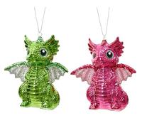 Adornos para árbol de Navidad de plástico, 10,5 cm, figura de dragón para colgar, 1 unidad, surtidos, irrompible, colgante para árbol de Navidad y decoración de árbol de Navidad, figura de cuento de