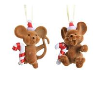 Adornos para árbol de Navidad (plástico, 9 cm, 1 unidad), diseño de ratón