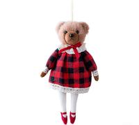 Adornos para árbol de Navidad, princesa y caballero, oso de peluche, lindo llavero, para bolsa, dijes de oso de dibujos animados, vacaciones festivas, para parejas (oso caballero)