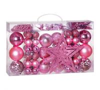 Adornos para árbol de navidad set de 66 Rosa