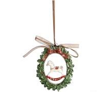 Adornos para árbol, juego de Navidad vintage de resina, decoraciones navideñas con diseños, bolas colgantes, rústico, tradicional exhibición festiva (D)