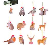 Adornos para árboles de Navidad Decoraciones con temática de animales Adornos colgantes únicos Adornos navideños acrílicos Decoraciones para árboles navideños Alce Pájaro Búho Perro Conejo Ardilla Dec