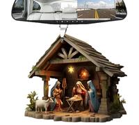 Adornos para belén de Navidad, placas de belén de árbol de Navidad, colgantes de belén acrílico, decoraciones cristianas, decoración religiosa para fiestas | Historia del nacimiento de Jesús - Para